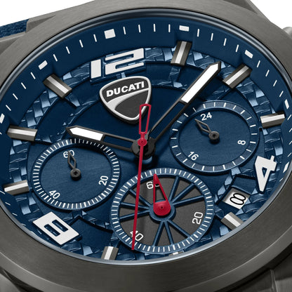 Ducati DTWGC0002002 DT014 Chronograph Blue Leather Strap