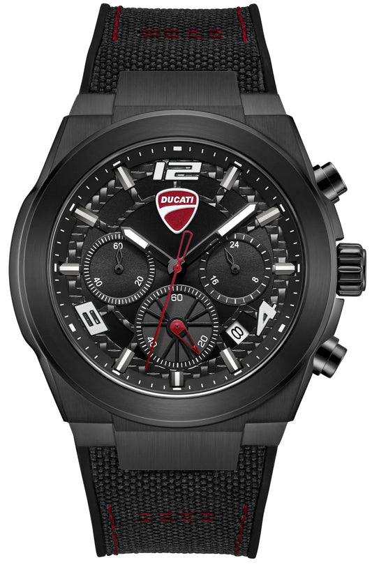 Ducati DTWGC0002003 DT014 Chronograph Black Leather Strap