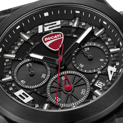 Ducati DTWGC0002003 DT014 Chronograph Black Leather Strap