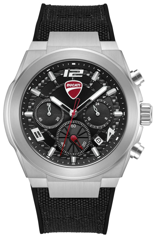 Ducati DTWGC0002004 DT014 Chronograph Black Leather Strap