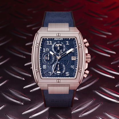Ducati DTWGC0003404 Traverse Chronograph Blue Silicon Strap