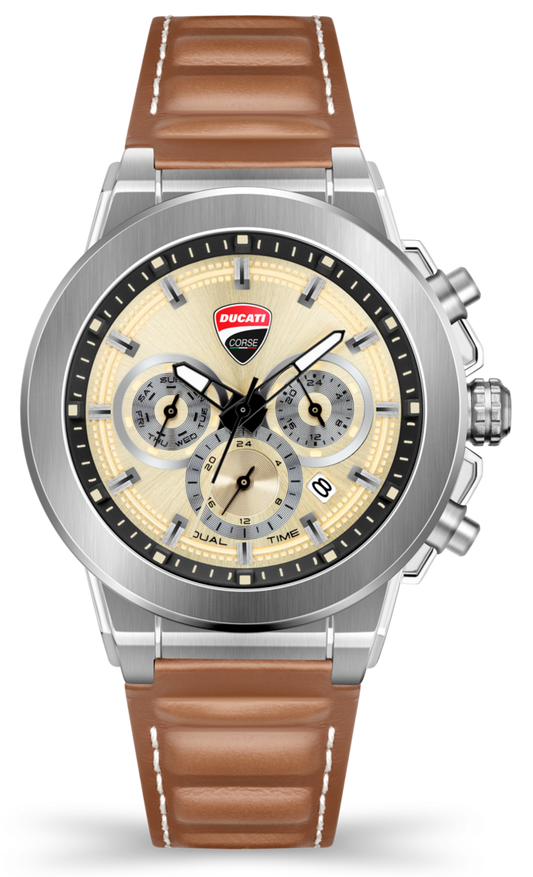 Ducati DTWGF2019205 Campione Brown Leather Strap