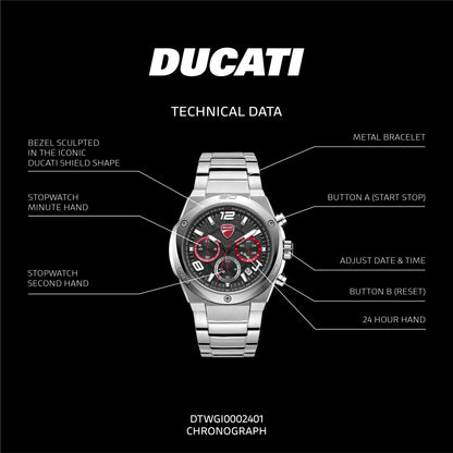 Ducati DTWGI0002401 DT019 Extreme Sports Stainless Steel Bracelet