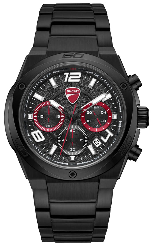 Ducati DTWGI0002402 DT019 Extreme Sports Black Stainless Steel Bracelet