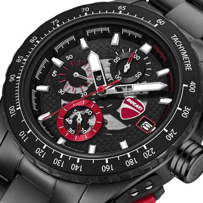 Ducati DTWGI0003601 Leggentda Corse Chronograph Black Stainless Steel Bracelet