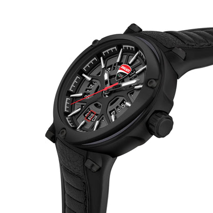 Ducati DTWGN0000104 Partenza Black Leather Strap