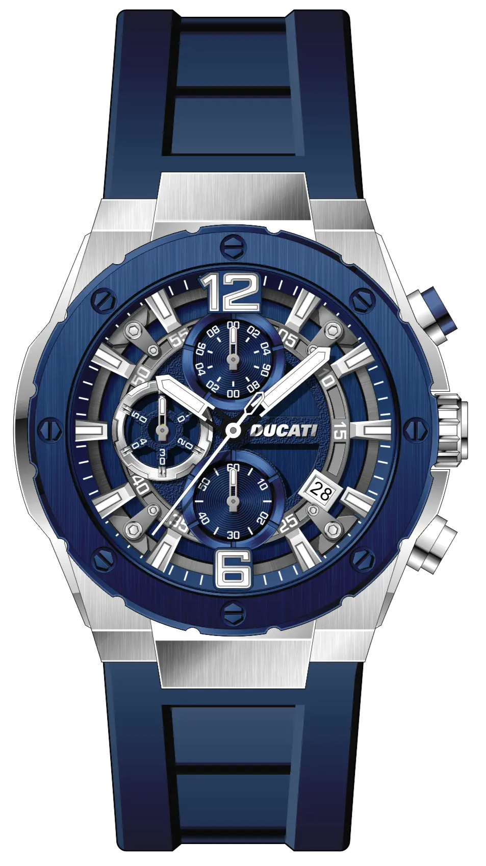 Ducati DTWGO0000802 DT003 Chronograph Blue Silicon Strap