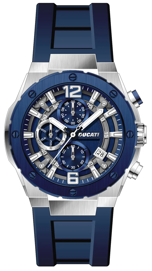 Ducati DTWGO0000802 DT003 Chronograph Blue Silicon Strap