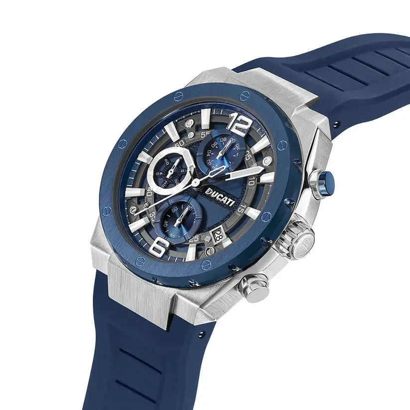 Ducati DTWGO0000802 DT003 Chronograph Blue Silicon Strap