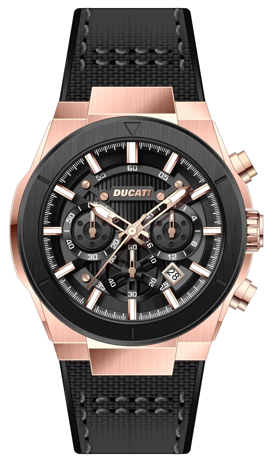 Ducati DTWGO0000901 DT004 Chronograph Black Fabric-Silicon Strap