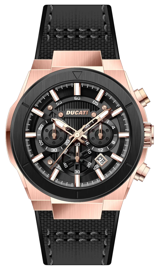 Ducati DTWGO0000901 DT004 Chronograph Black Fabric-Silicon Strap