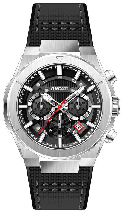 Ducati DTWGO0000902 DT004 Chronograph Black Fabric-Silicon Strap