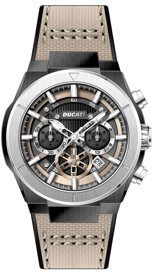 Ducati DTWGO0000904 DT004 Chronograph Beige Fabric-Silicon Strap