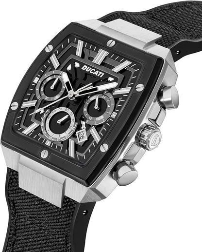 Ducati DTWGO0001001 DT005 Chronograph Black Fabric-Silicon Strap