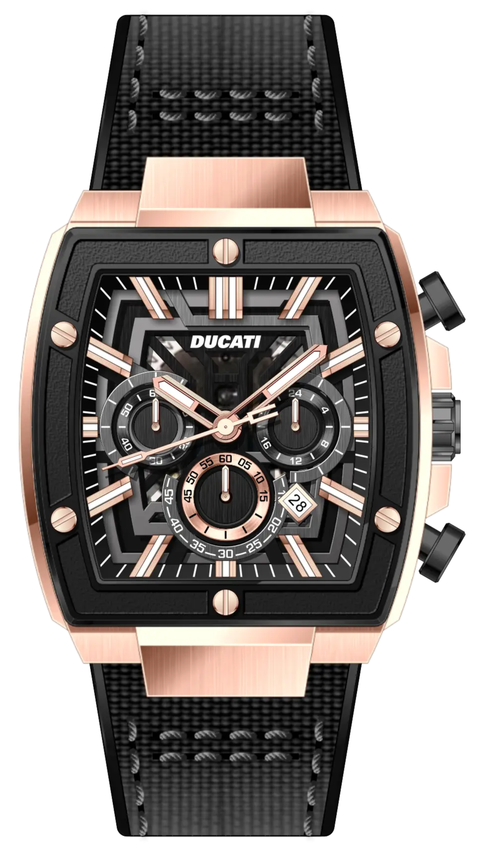 Ducati DTWGO0001004 DT005 Chronograph Black Fabric-Silicon Strap