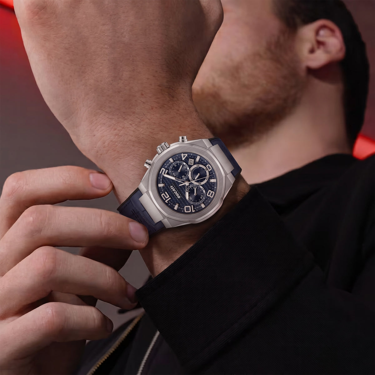 Ducati DTWGO0001101 DT006 Chronograph Blue Silicon Strap
