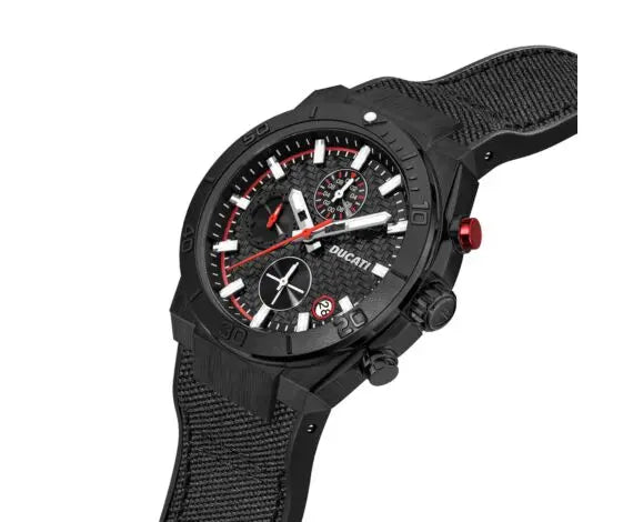 Ducati DTWGO0001201 DT007 Chronograph Black Fabric-Silicon Strap