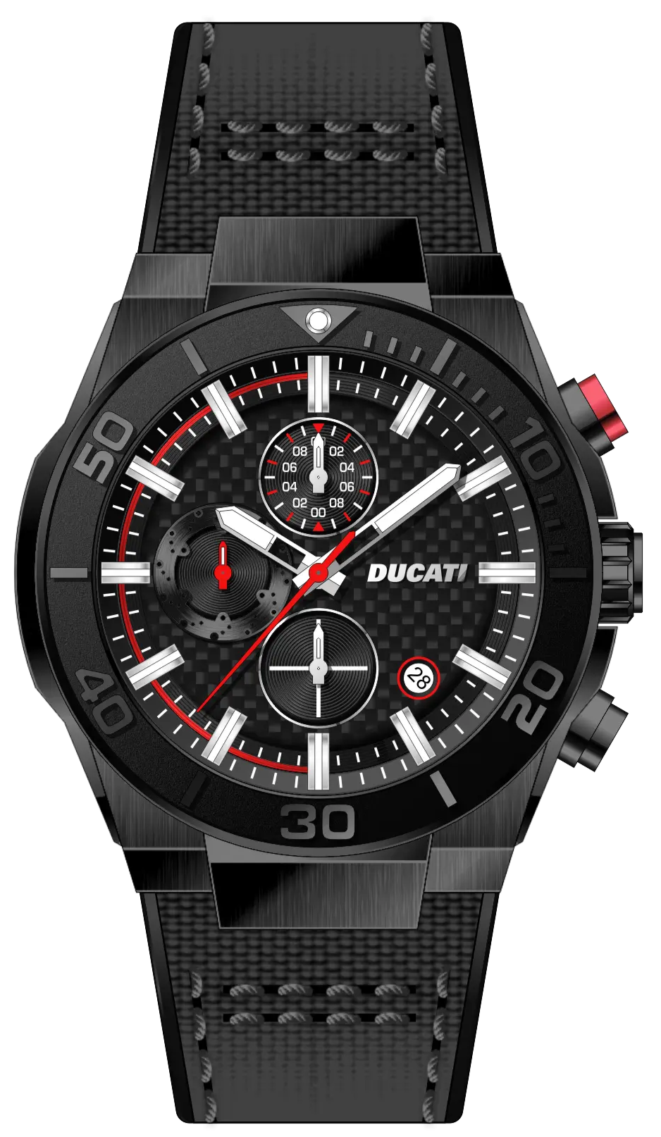 Ducati DTWGO0001201 DT007 Chronograph Black Fabric-Silicon Strap