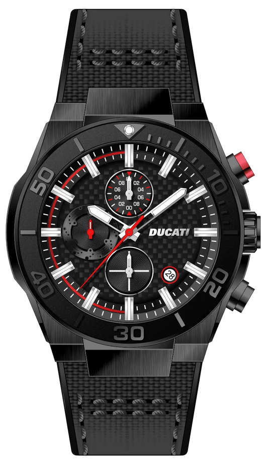 Ducati DTWGO0001201 DT007 Chronograph Black Fabric-Silicon Strap