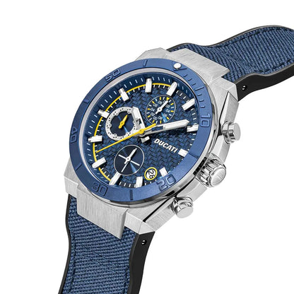 Ducati DTWGO0001204 DT007 Chronograph Blue Fabric-Silicon Strap