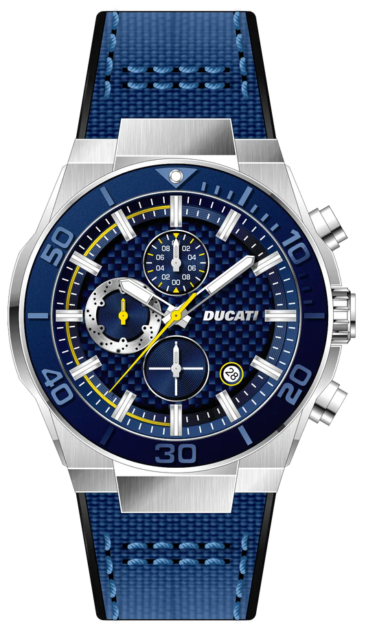 Ducati DTWGO0001204 DT007 Chronograph Blue Fabric-Silicon Strap