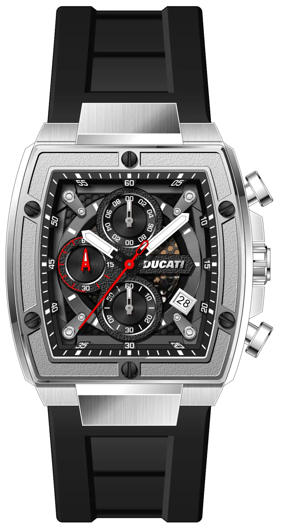 Ducati DTWGO0001303 DT008 Chronograph Black Silicon Strap