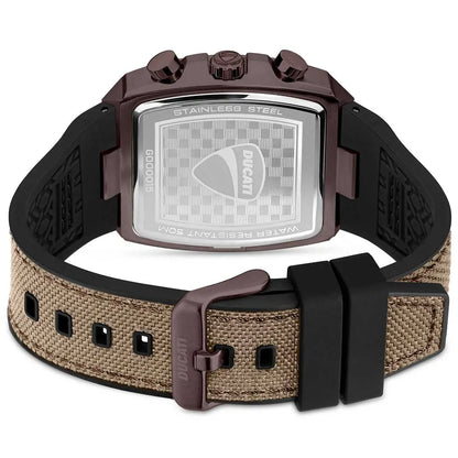 Ducati DTWGO0001501 DT088 Chronograph Brown Fabric-Silicon Strap