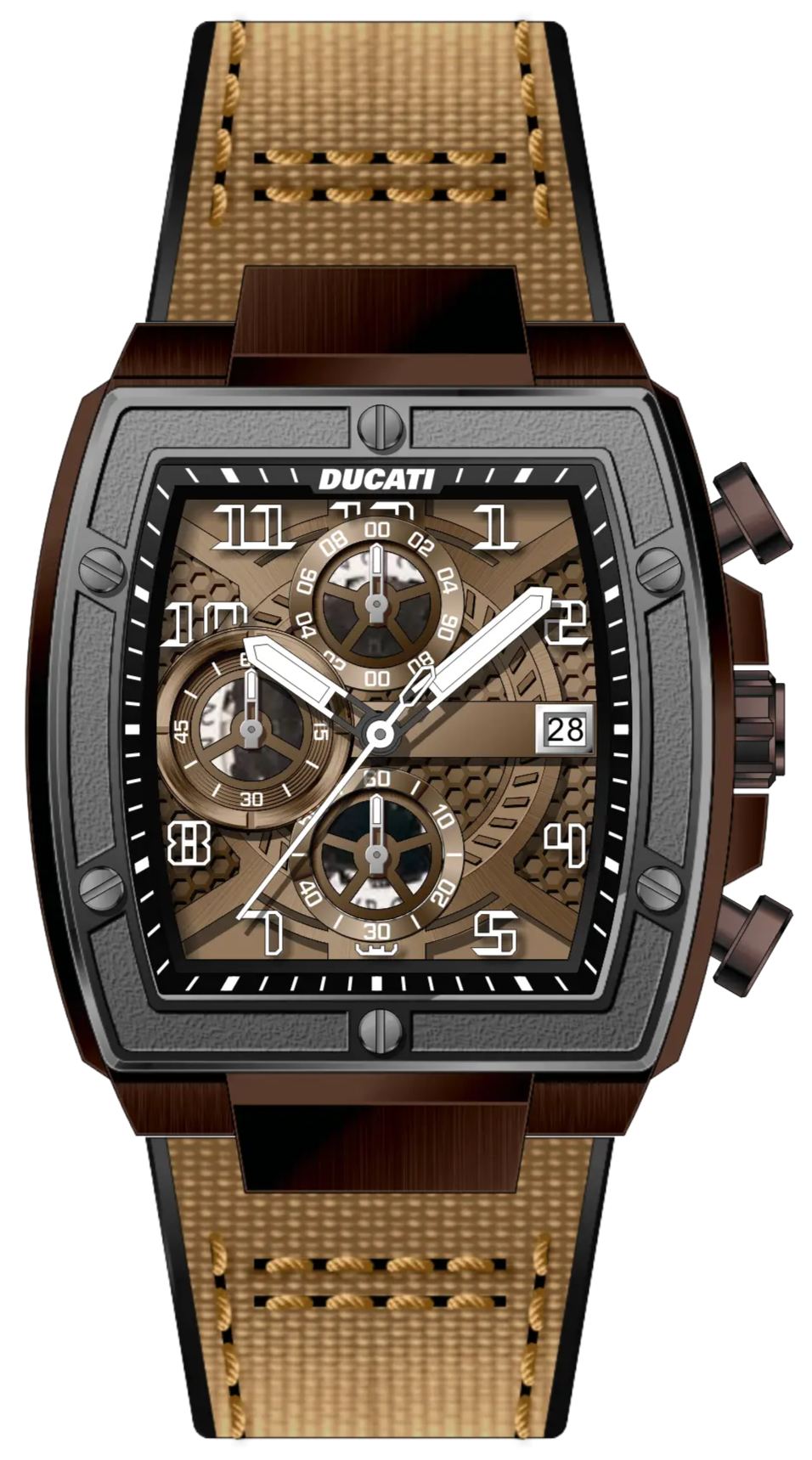 Ducati DTWGO0001501 DT088 Chronograph Brown Fabric-Silicon Strap