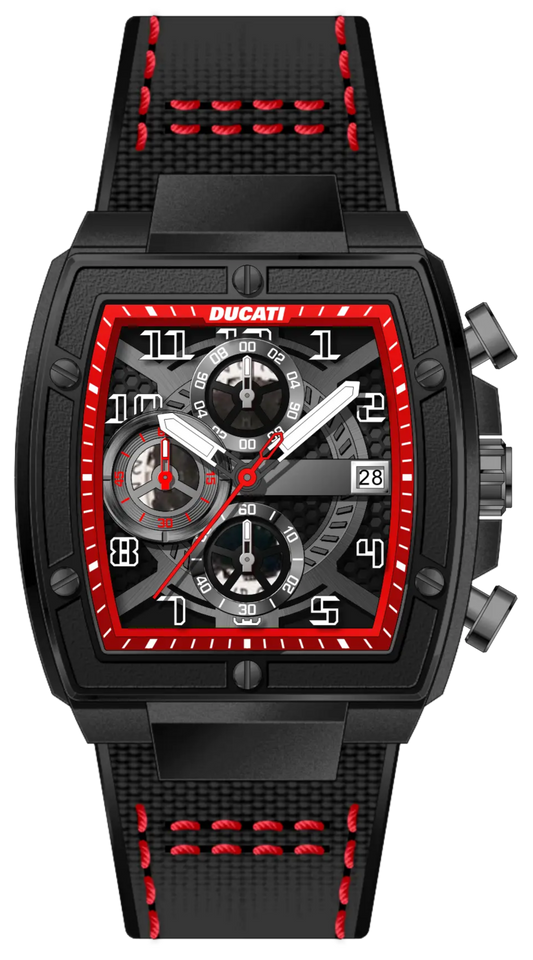 Ducati DTWGO0001503 DT088 Chronograph Black Fabric-Silicon Strap