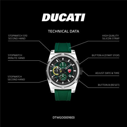 Ducati DTWGO0001603 DT010 Chronograph Green Silicon Strap