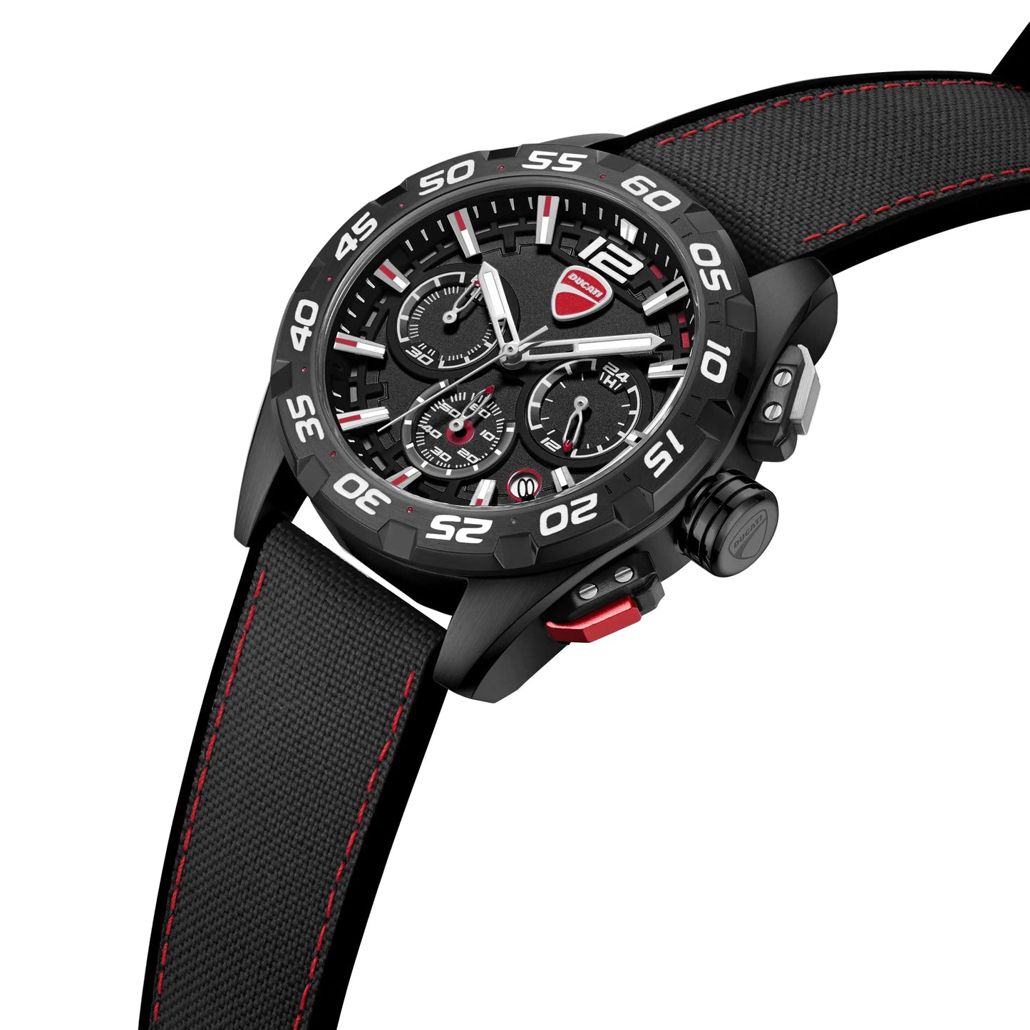 Ducati DTWGO0001801 DT12 Chronograph Black Fabric-Silicon Strap