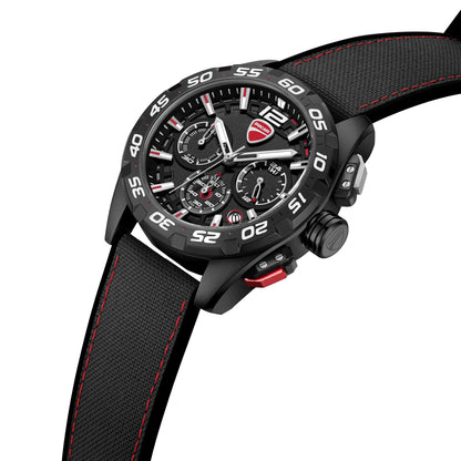 Ducati DTWGO0001801 DT12 Chronograph Black Fabric-Silicon Strap