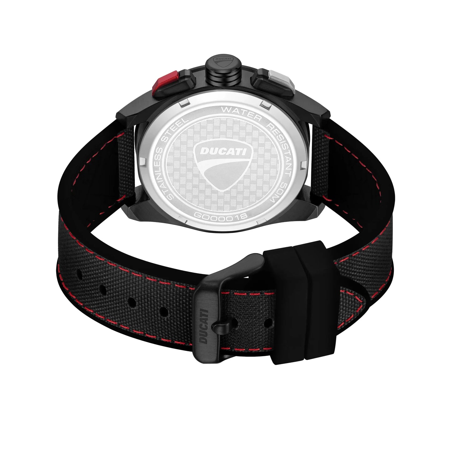 Ducati DTWGO0001801 DT12 Chronograph Black Fabric-Silicon Strap
