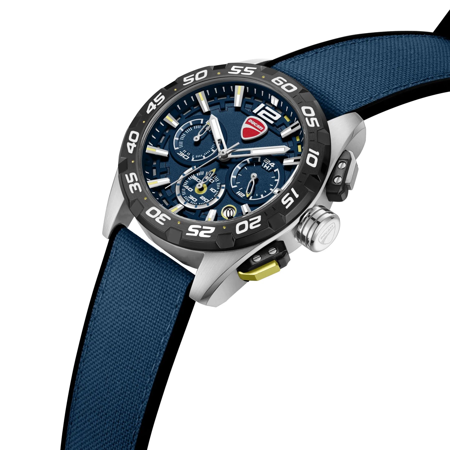 Ducati DTWGI00001802 DT12 Chronograph Blue Fabric-Silicon Strap