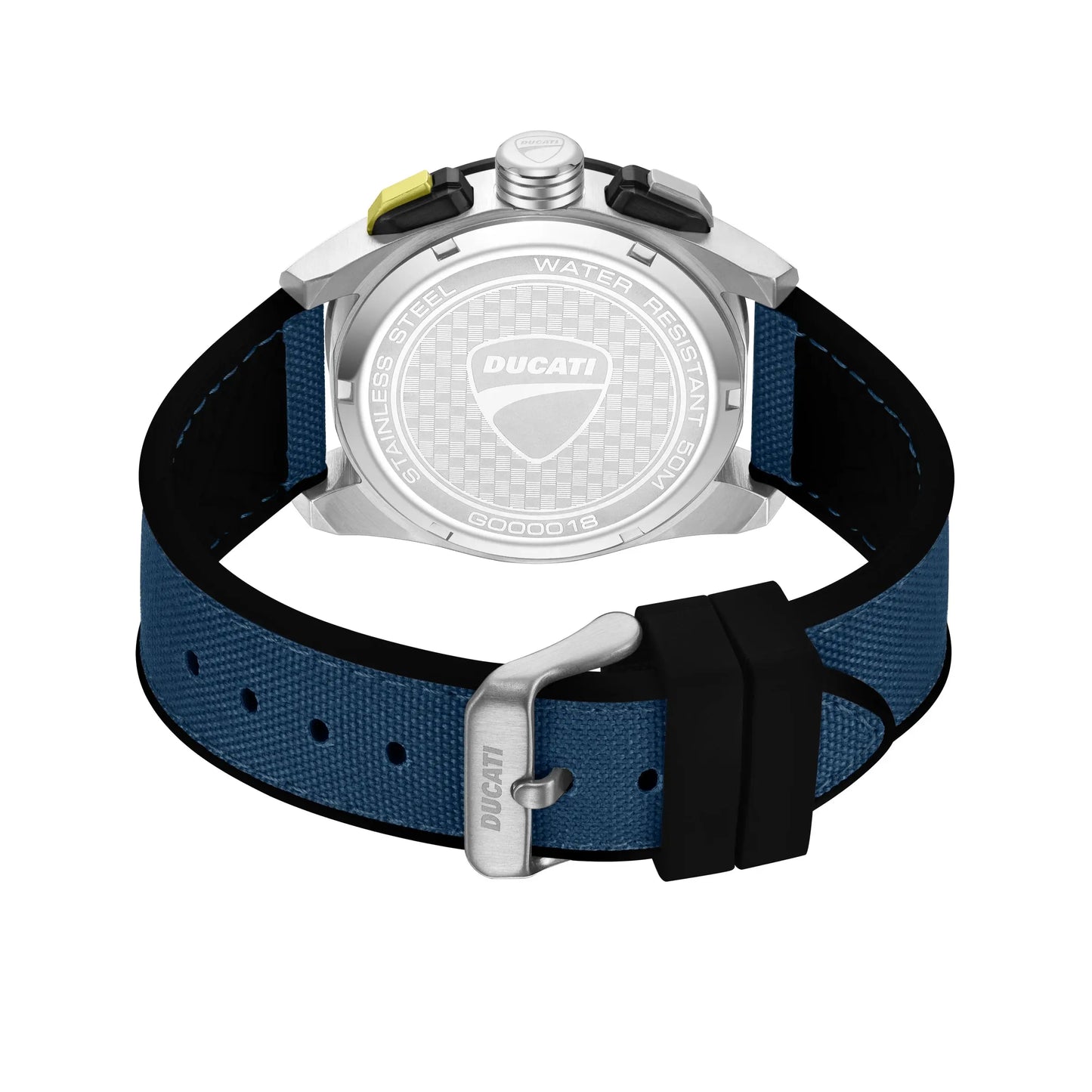 Ducati DTWGI00001802 DT12 Chronograph Blue Fabric-Silicon Strap