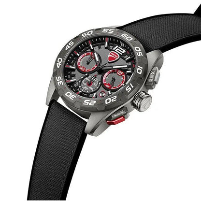 Ducati DTWGO0001803 DT12 Chronograph Black Fabric-Silicon Strap