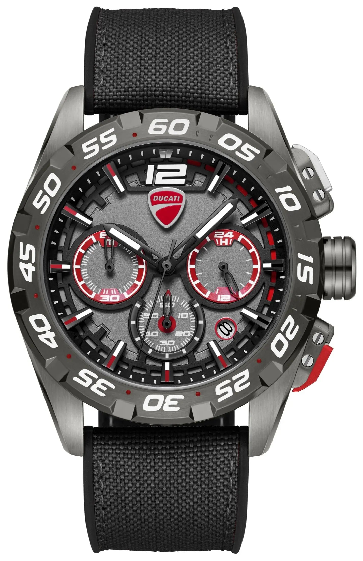 Ducati DTWGI00001803 DT12 Chronograph Black Fabric-Silicon Strap