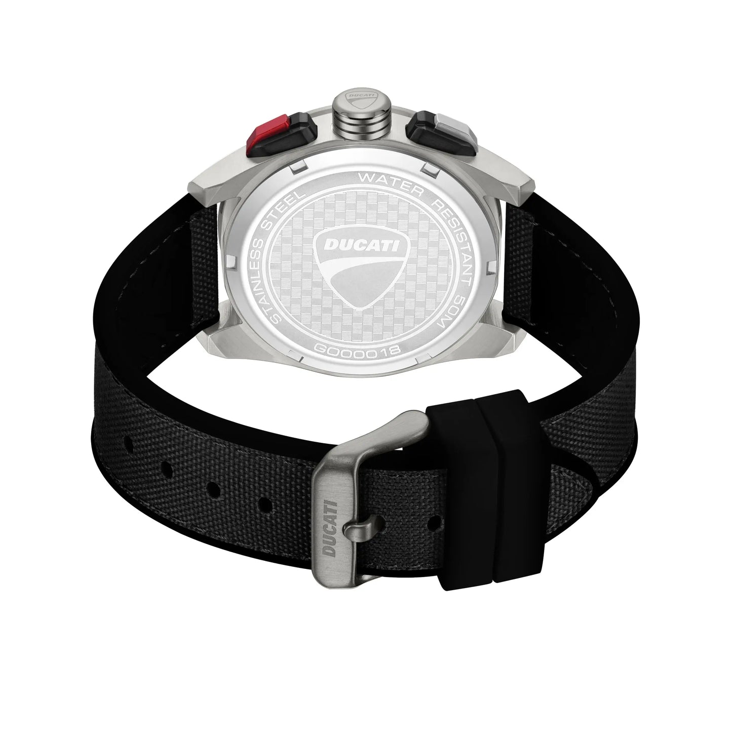 Ducati DTWGI00001803 DT12 Chronograph Black Fabric-Silicon Strap
