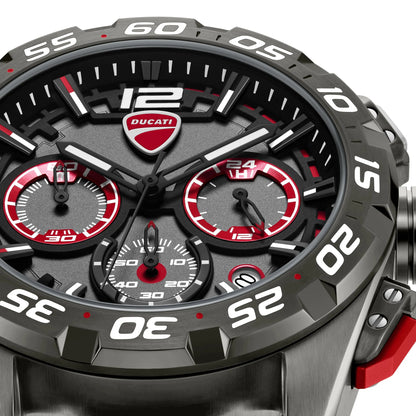 Ducati DTWGI00001803 DT12 Chronograph Black Fabric-Silicon Strap