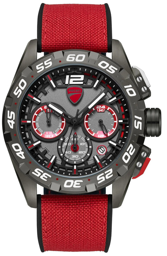 Ducati DTWGO0001804 DT12 Chronograph Red Fabric-Silicon Strap
