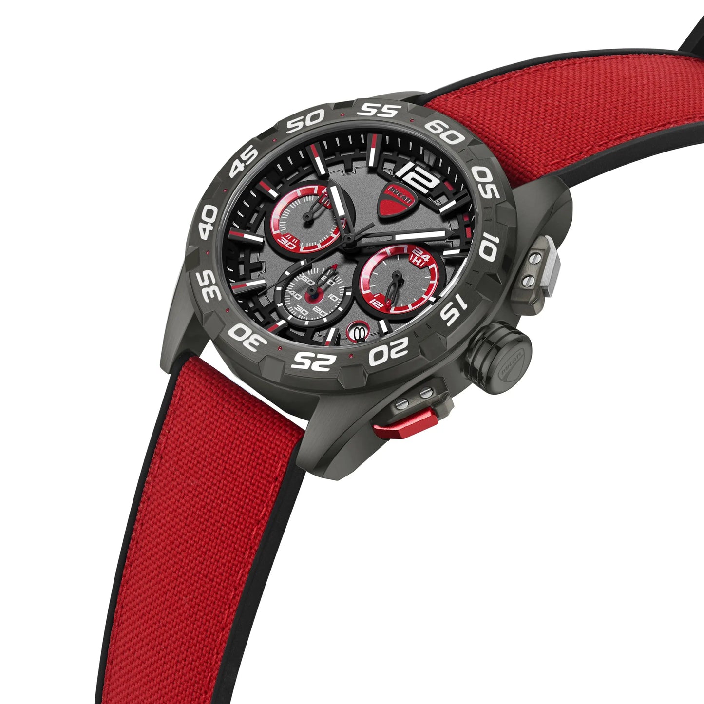 Ducati DTWGO0001804 DT12 Chronograph Red Fabric-Silicon Strap