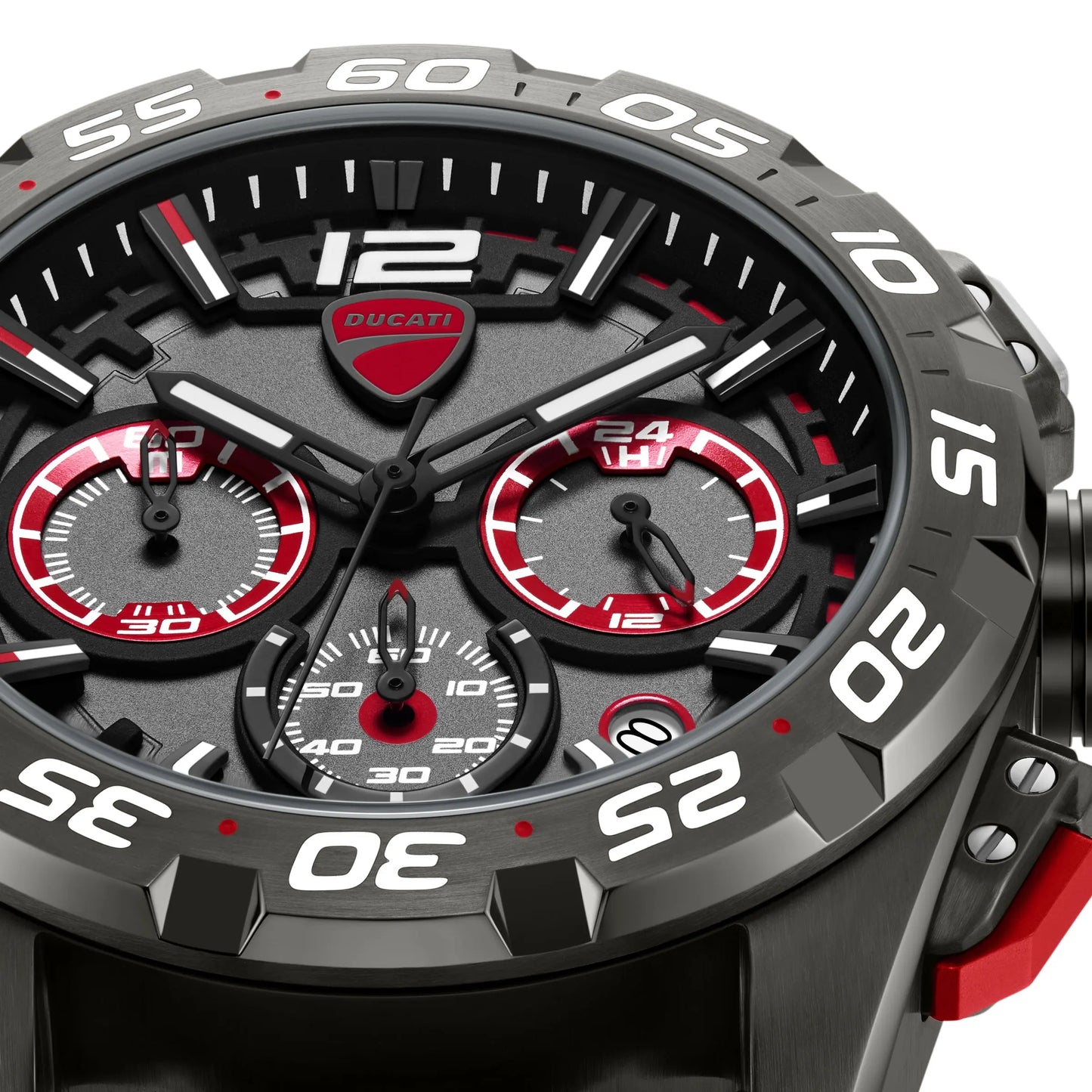Ducati DTWGO0001804 DT12 Chronograph Red Fabric-Silicon Strap