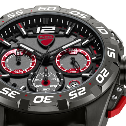 Ducati DTWGO0001804 DT12 Chronograph Red Fabric-Silicon Strap