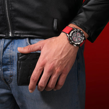 Ducati DTWGO0001804 DT12 Chronograph Red Fabric-Silicon Strap
