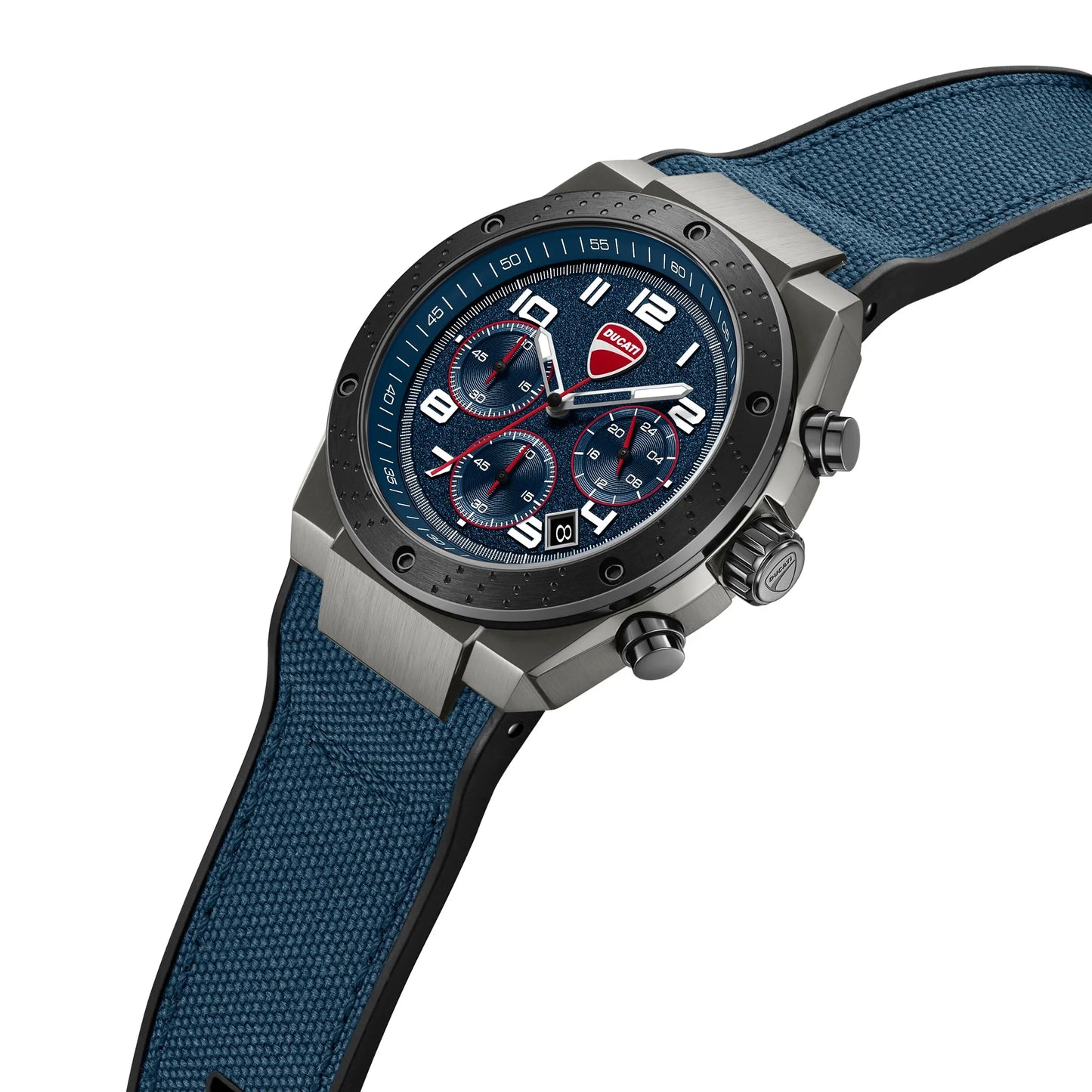 Ducati DTWGO0002502 Trailmaster Supermotos Chrono Blue Silicon-Naylon Strap