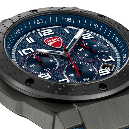 Ducati DTWGO0002502 Trailmaster Supermotos Chrono Blue Silicon-Naylon Strap