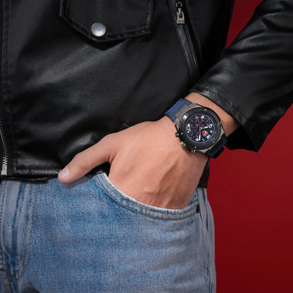 Ducati DTWGO0002502 Trailmaster Supermotos Chrono Blue Silicon-Naylon Strap