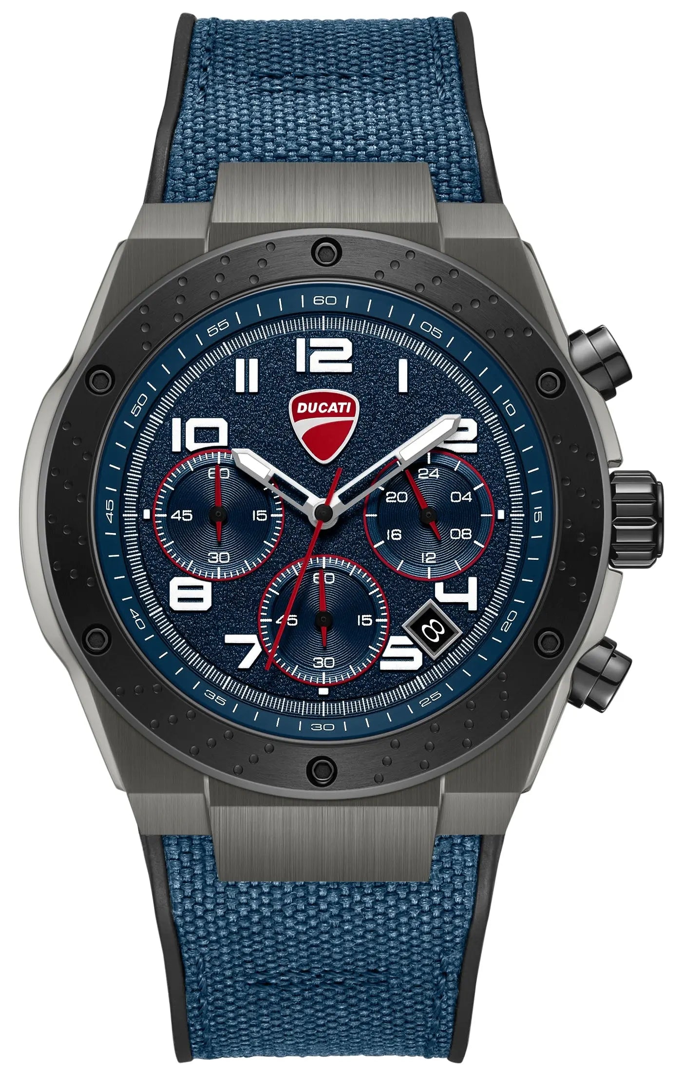 Ducati DTWGO0002502 Trailmaster Supermotos Chrono Blue Silicon-Naylon Strap