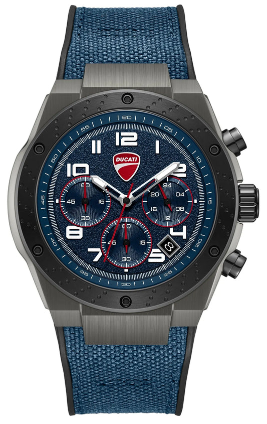Ducati DTWGO0002502 Trailmaster Supermotos Chrono Blue Silicon-Naylon Strap