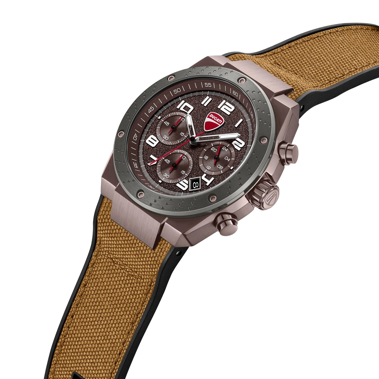 Ducati DTWGO0002503 Trailmaster Supermotos Chrono Brown Silicon-Naylon Strap